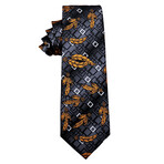 Apala Handmade Silk Tie // Gray + Orange