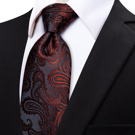 Hydra Handmade Silk Tie // Black + Red