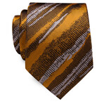 Kayda Handmade Silk Tie // Brown + Tan + Silver