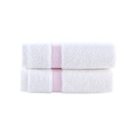 Contrast Border // Wash Towels // Set of 2 (Pink)