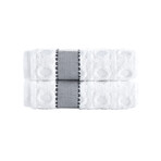 Circle in Square // Hand Towels // Set of 2 (White)