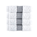 Circle in Square // Wash Towels // Set of 4 (White)
