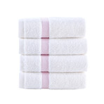 Contrast Border // Wash Towels // Set of 4 (Pink)