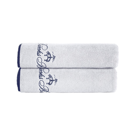 Contrast Frame // Bath Towels // Set of 2 (White)