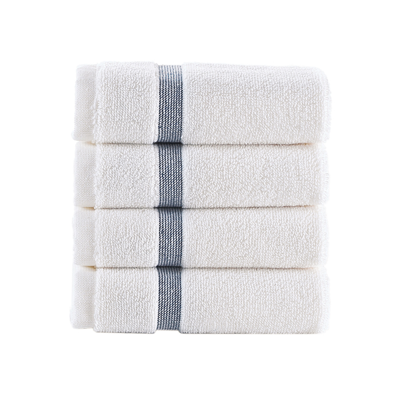 Contrast Border // Wash Towels // Set of 4 (Navy) - Brooks Brothers ...