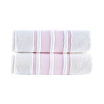 Contrast Border // Bath Towels // Set of 2 (Pink)