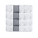 Circle in Square // Hand Towels // Set of 4 (White)