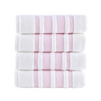 Contrast Border // Hand Towels // Set of 4 (Pink)