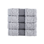 Circle in Square // Wash Towels // Set of 4 (White)