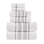 Contrast Border // Towel Set // Set of 6 (Pink)