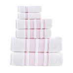 Contrast Border // Towel Set // Set of 6 (Pink)