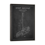 Sport Sailboat 1 Charcoal Patent Blueprint by Aged Pixel (26"H x 18"W x 0.75"D)