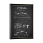 Football Charcoal Patent Blueprint by Aged Pixel (26"H x 18"W x 0.75"D)