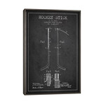 Hockey Stick Charcoal Patent Blueprint by Aged Pixel (26"H x 18"W x 0.75"D)