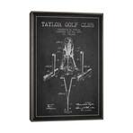 Taylor Golf Club Charcoal Patent Blueprint by Aged Pixel (26"H x 18"W x 0.75"D)