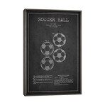 Soccer Ball Charcoal Patent Blueprint by Aged Pixel (26"H x 18"W x 0.75"D)