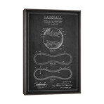 Baseball Charcoal Patent Blueprint by Aged Pixel (26"H x 18"W x 0.75"D)