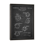 Baseball Device Charcoal Patent Blueprint by Aged Pixel (26"H x 18"W x 0.75"D)