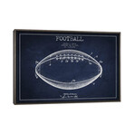 Football Navy Blue Patent Blueprint by Aged Pixel (18"H x 26"W x 0.75"D)