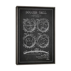 Bartky Soccer Ball Charcoal Patent Blueprint by Aged Pixel (26"H x 18"W x 0.75"D)