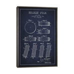 Hockey Puck Navy Blue Patent Blueprint by Aged Pixel (26"H x 18"W x 0.75"D)