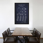 Hockey Puck Navy Blue Patent Blueprint by Aged Pixel (26"H x 18"W x 0.75"D)