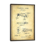 Fishing Tackle Vintage Patent Blueprint by Aged Pixel (26"H x 18"W x 0.75"D)