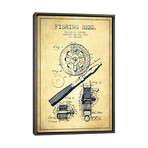 Fishing Reel Vintage Patent Blueprint by Aged Pixel (26"H x 18"W x 0.75"D)