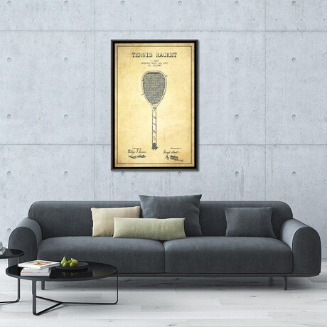 Tennis Racket Vintage Patent Blueprint by Aged Pixel (26"H x 18"W x 0.75"D)