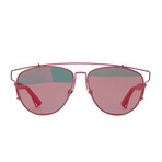 Unisex Technologic TTVH Sunglasses // Matte Red-Blue + Orange Mirror