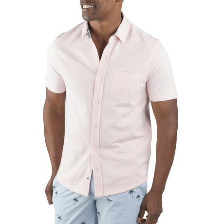 Airotec® Performance Birdseye Pique Slim-Fit Short Sleeve Button Up // Flamingo (XS)