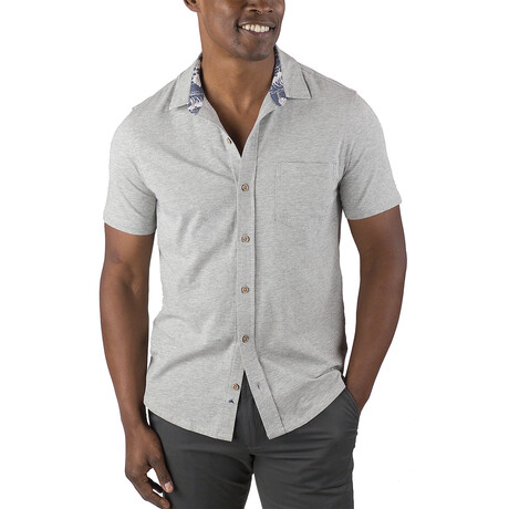 Airotec® Performance Stretch Slim-Fit Short Sleeve Button Up // Heather Gray (XS)