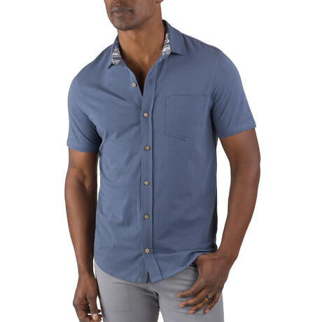 Airotec® Performance Stretch Slim-Fit Short Sleeve Button Up // Vintage Indigo (XS)