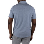 Airotec® Performance Stretch Slim-Fit Short Sleeve Button Up // Blue Fog Waves (M)