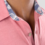 Airotec® Performance Stretch Slim-Fit Short Sleeve Button Up // Dusty Rose (M)