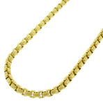 Solid 14K Gold 3.5MM Diamond Cut Round Box Chain Bracelet // 8"