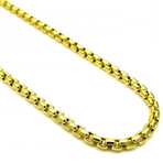 Solid 14K Gold 3.5MM Diamond Cut Round Box Chain Necklace (24")