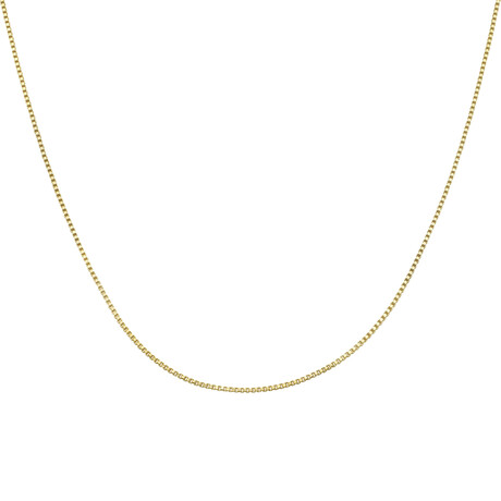 Solid 14K Gold 1.5mm Thick Venetian Box Link Chain Necklace (22")