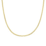 Hollow 14K Yellow Gold 3.5MM Thick Flat Mariner Link Chain Necklace (18")