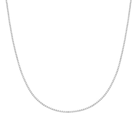 Solid 14K White Gold 1.5mm Thick Venetian Box Link Chain Necklace (20")