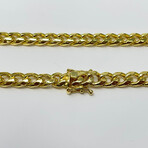 Semi Solid 14K Gold 8.0MM Thick Miami Cuban Chain Necklace (22")