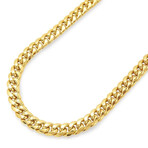 Semi Solid 14K Gold 8.0MM Thick Miami Cuban Chain Necklace (20")