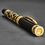 Visconti Extase D'oud Black + Vermeil 925 Sterling Silver Rollerball Pen // 685AG23 // Store Display