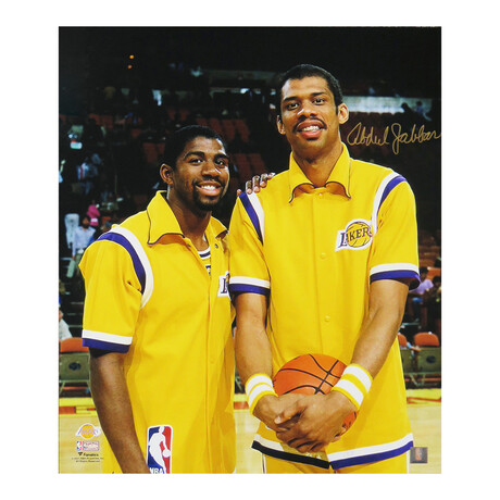 Kareem Abdul-Jabbar // Signed 'Los Angeles Lakers With Magic Johnson' 16x20 Photo