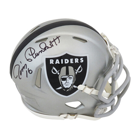 Jim Plunkett // Las Vegas Raiders // Signed FLASH Riddell Speed Mini Helmet