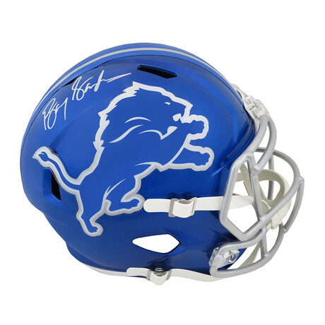 Barry Sanders // Detroit Lions // Signed FLASH Riddell Speed Full Size Replica Helmet