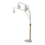 Moraga 85" Bone Porcelain 3-Light Arc Lamp // 4-Way Rotary Switch