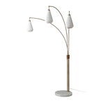 Concord 85" Bone Porcelain 3-Light Arc Lamp // Dimmer Switch