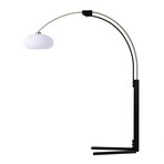 Morelli 84" Arc Lamp  by Peter Morelli // Dimmer Switch (Satin Nickel + Black)