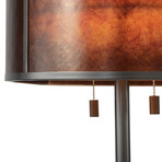 Layers 25" Natural Mica Table Lamp // Dual Pull Chain Switch // Charcoal Gray + Gunmetal
